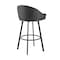 Armen Living Noran Swivel Bar Stool in Black Metal with Black Faux Leather 840254335721 - alternate 4